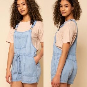 Thread & Supply short denim overall romper